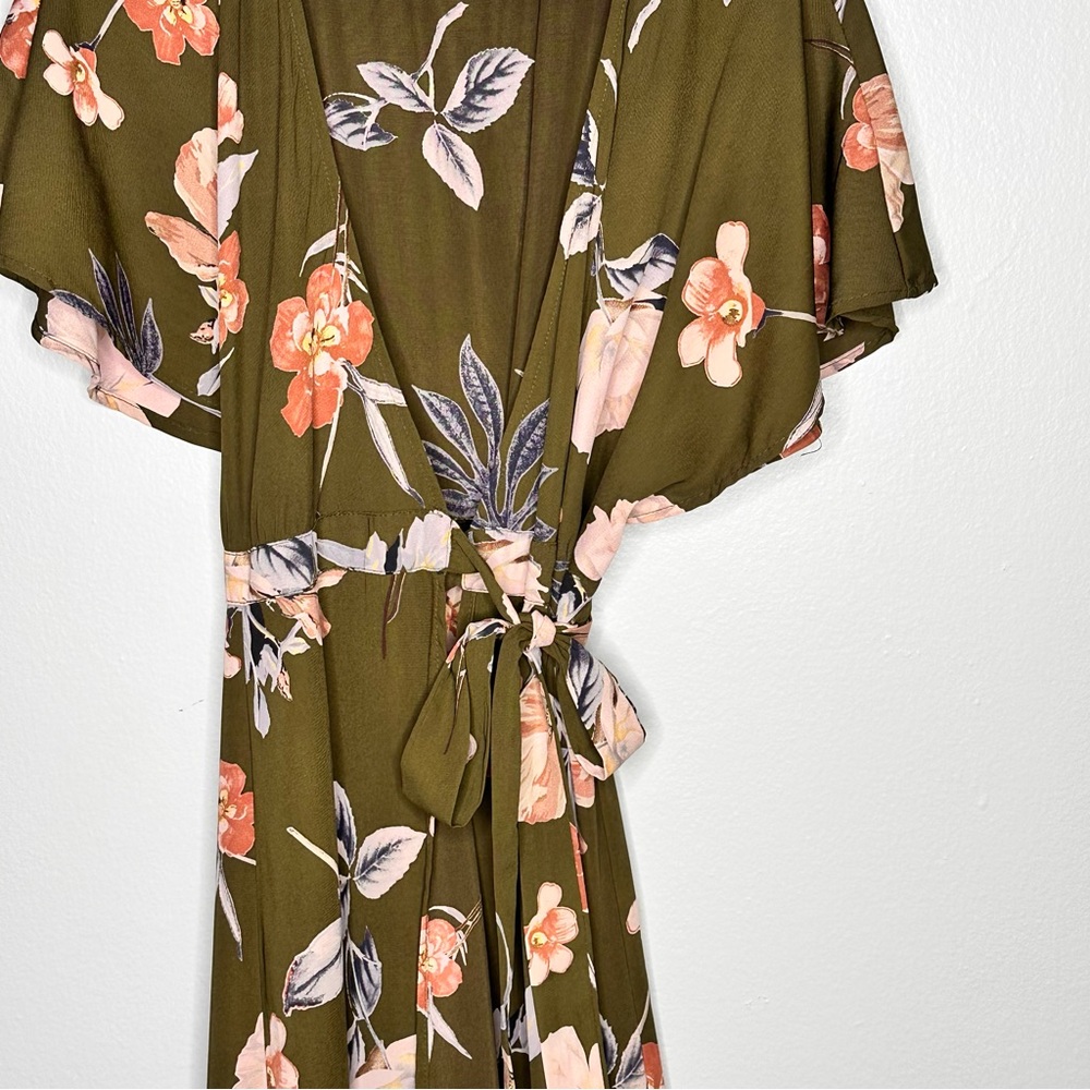 Olive Floral Maxi Dress - Picture 4 of 6